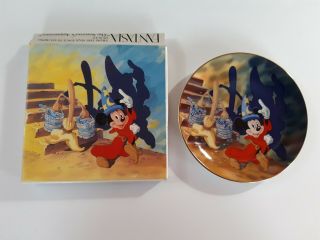 Vtg Walt Disney Fantasia Collectors Plate Mickey Mouse Sorcerers Apprentice 1990