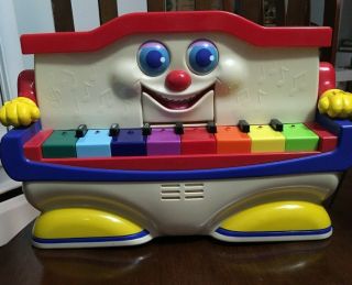 Colorful Pete The Piano 8 - Key Moving Eyes & Mouth Vintage Battery Operated Toy