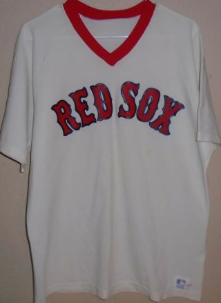 Vintage 1980s Boston Red Sox Sand - Knit Jersey Xl