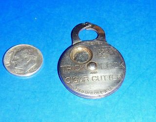 Vintage Tafo Mfg.  Co.  " Puzzle Pocket Piece " Trick Lock And Cigar Cutter