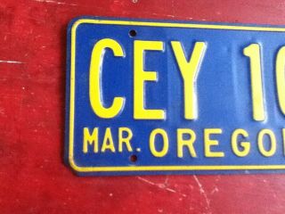 License Plate Tag Oregon CEY 106 1972 Vintage Rustic USA 2