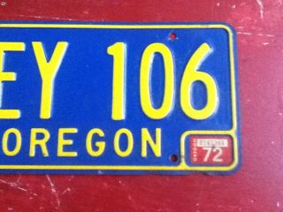 License Plate Tag Oregon CEY 106 1972 Vintage Rustic USA 3