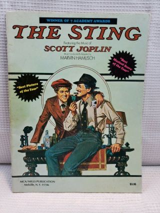 Vintage The Sting Marvin Hamlisch Scott Joplin Sheet Music Songbook 1974