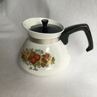 Vintage Corning Ware Tea Pot Spice Of Life " Le Thé " 6 - Cup P - 104 - 8