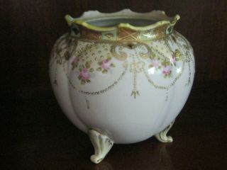 Vintage Nippon Hand Painted Roses Footed Bowl/vase