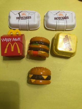 6 Vintage Mcdonalds Food Changeables Happy Meal Toy Transformers 1990