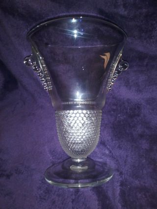 Vintage Duncan & Miller Co Teardrop Pattern Vase Glass 8 1/4 " Tall Mcm Bubble