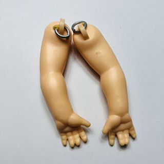Vintage Hard Plastic Doll Arms 2 3/4” Detailed Hands Fingers For Size 7 - 8” Dolls 5