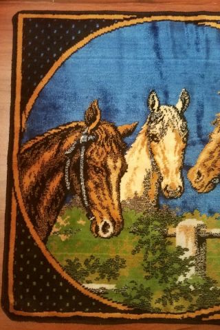 Vintage Italian Velvet Tapestry Horse Wall Hanging 18 