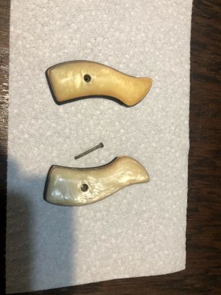 Smith Wesson Round Butt J Frame Fake Mother Of Pearl Grips W/ Screw S&w Vintage