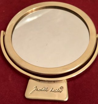 Vintage Judith Lieber Two - Sided Purse Mirror Signed Made In Italy Late 80s