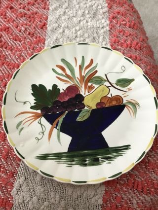 Vintage Blue Ridge Southern Potteries Fruit Bowl Platter Handpainted 11 1/2” Dia