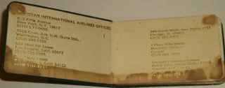 VINTAGE PIA PAKISTAN INTERNATIONAL AIRLINES SMALL NAME/ADDRESS/PHONE NUMBER BOOK 3