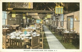 Vintage Postcard Roycroft Inn Dining Room East Aurora Ny