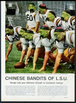 1959 Lsu Football Team Chinese Bandits Photo Vintage Print Article