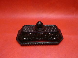 Vintage Avon Ruby Red Glass Butter Dish With Lid Cover