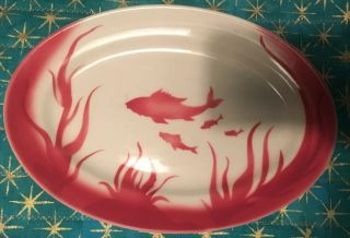Vintage Jackson China Airbrush Fish Restaurant Ware Platter 2