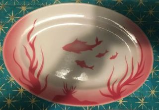 Vintage Jackson China Airbrush Fish Restaurant Ware Platter 9 X 13 1 Of 2