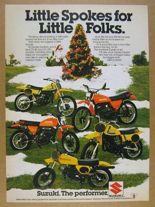 1978 Suzuki Ds Ds80 Ds100 Rm Rm50 Rm80 Jr50 Motorcycles Photo Vintage Print Ad