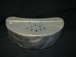 Vintage Aluminum Fishing Bait Box Crickets Worms Loops For Your Belt Tackle 6 In