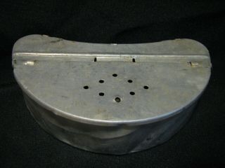 vintage Aluminum fishing bait box crickets worms loops for your belt tackle 6 in 2