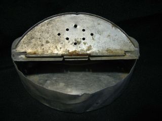 vintage Aluminum fishing bait box crickets worms loops for your belt tackle 6 in 3