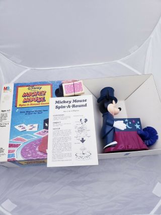 Mickey Mouse Spin - A - Round Card Game 1986 Walt Disney Milton Bradley Vintage