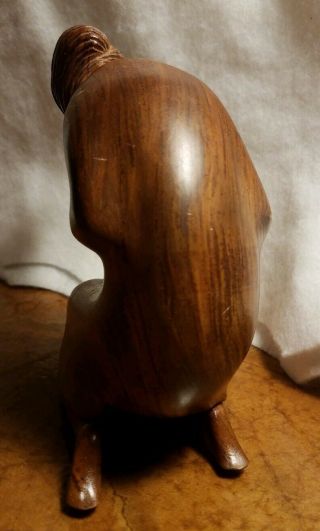 Vintage Hand Carved Wooden PRAYING WOMAN Figure 6 