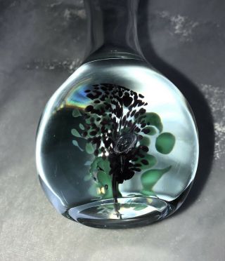 Vintage Flower & Bubble Paperweight Bud Vase 10” 3