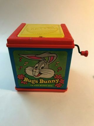 Bugs Bunny Musical Jack In The Box Vintage 1976 Mattel Made In Usa Collectible
