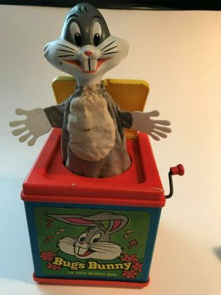 Bugs Bunny Musical Jack In The Box Vintage 1976 Mattel Made In USA Collectible 4
