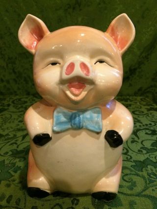 Vintage Ceramic Pig Piggy Bank Made In Japan