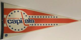 Vintage 1980’s Washington Capitals 30 " Nhl Hockey Sports Pennant Flag Rare