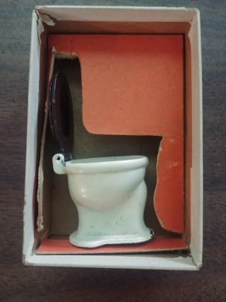 Antique 1925 Miniature Metal Toilet Worlds Smallest Receiver 2