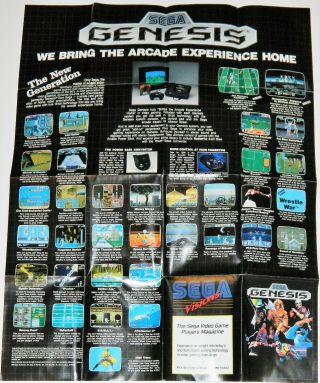 Sega Genesis Poster Only Vintage Classic Visions Promotional 32 Games Pictured 2