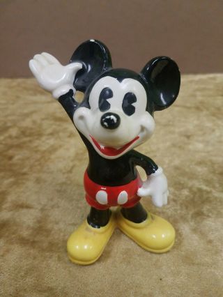 Vintage Walt Disney Mickey Mouse Ceramic Figure 5 " Made In Japan 1972