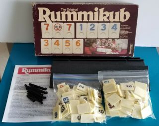 Vintage 1980 Pressman Rummikub Fast Moving Rummy Tile Board Game
