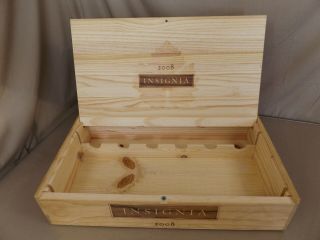 Vintage 2008 Joseph Phelps Insignia Empty 6 Bottle Wood Wooden Wine Box Crate