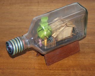Vintage Philippines Village Home In A Gilbey Bottle
