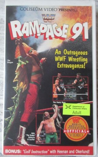 Vintage 1991 Wwf Vhs Tape Video Rampage 91 Wrestling Undertaker Ultimate Warrior
