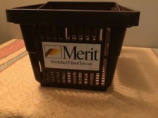 Vintage Grocery Store Shopping Basket With Merit Cigarette Advertisement 3