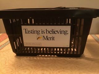 Vintage Grocery Store Shopping Basket With Merit Cigarette Advertisement 4