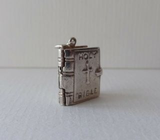 07 VINTAGE SILVER CHARM BIBLE WITH LORDS PRAYER 2