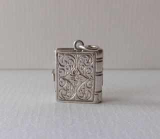07 VINTAGE SILVER CHARM BIBLE WITH LORDS PRAYER 3