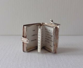 07 VINTAGE SILVER CHARM BIBLE WITH LORDS PRAYER 4