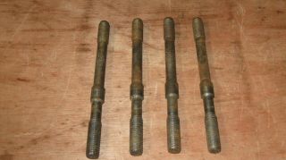 Four Vintage Motorcycle Cylinder Studs: 4:15/16 " Long - Threads Are 3/8 " W,  Fine
