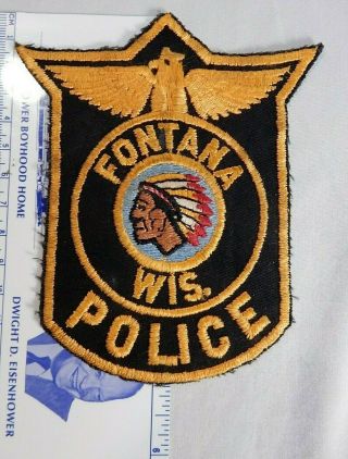 Vintage Retired Fontana Wisconsin Police Patch On Lake Geneva