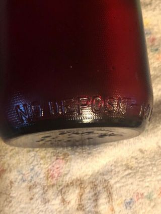 Vintage Royal Ruby Red Schlitz Beer Bottle Anchor Hocking Quart 3