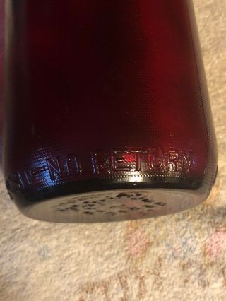 Vintage Royal Ruby Red Schlitz Beer Bottle Anchor Hocking Quart 4