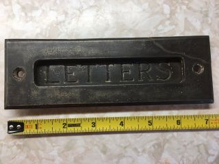 Vintage Solid Brass Through - The - Door Mail Slot W/hinged Flap